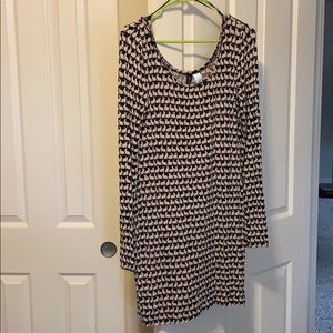 Long Sleeve Mini Dress w/ Bunny Print